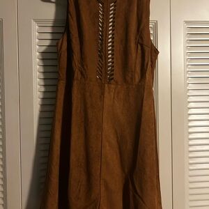 Elegant Brown Sleeveless Dress